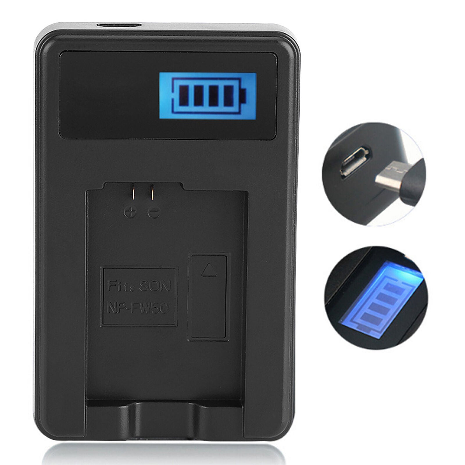 new Black Battery Charger NPFW50 With LED Indicator For koeek - KOEEK