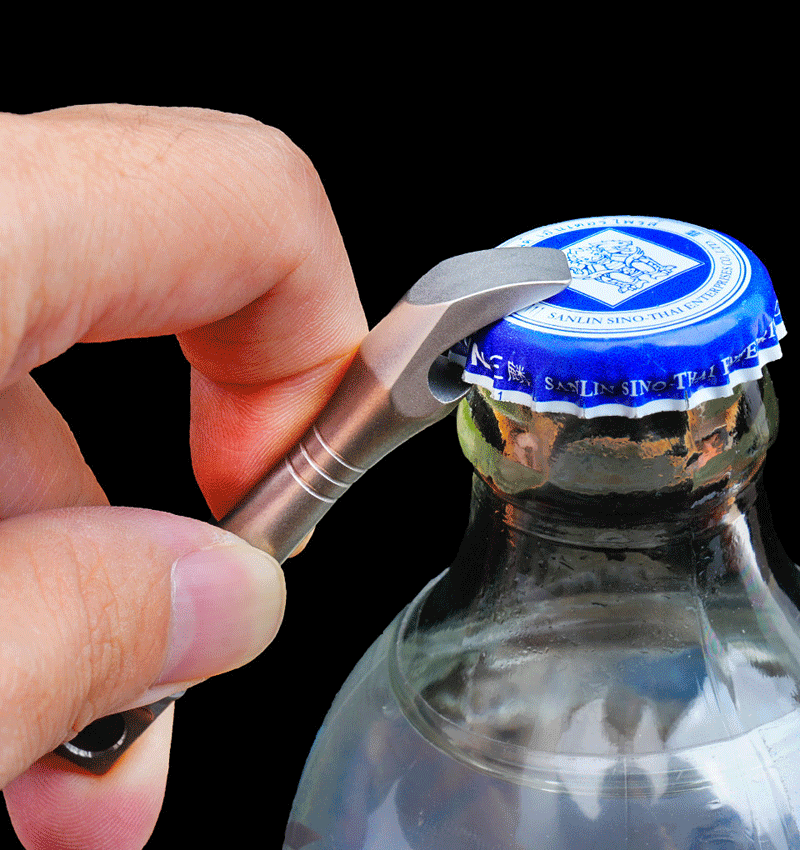 Mini Titanium Keychain Pry Bar Crowbar Bottle Opener Necklace Pendant Multi EDC 07FC0E-D4 - KOEEK