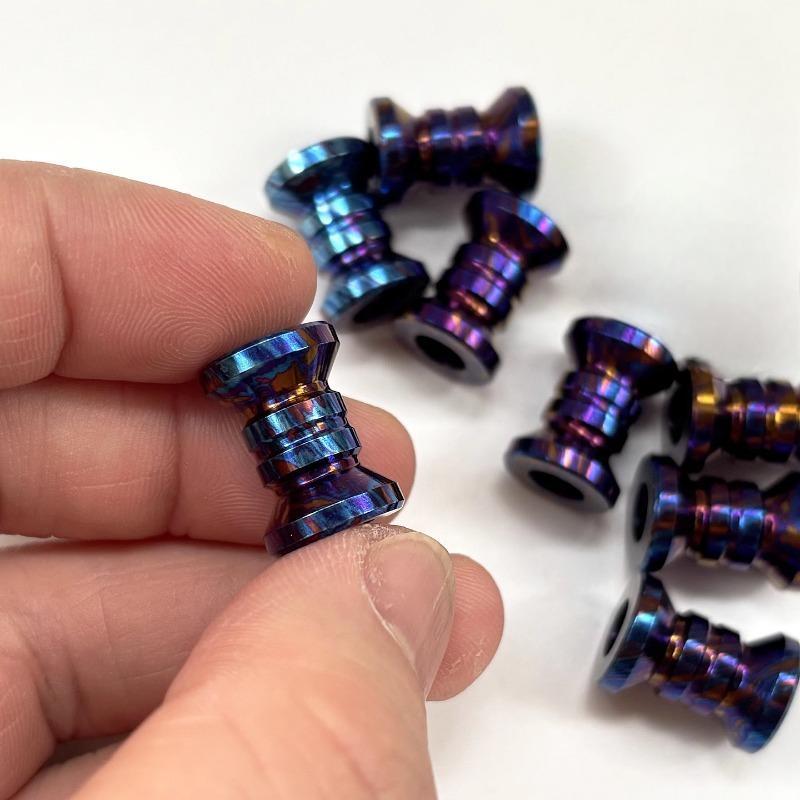 Titanium Damascus Knife Lanyard Bead Paracord Necklace Pendant EDC Charm DIY 07FC0E-D4 - KOEEK