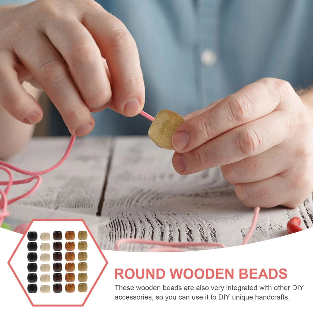 400Pcs Wooden Beads Bracelet Making Square Spacers Wreath Bulk Large Hole 07FC0E-D4 - KOEEK