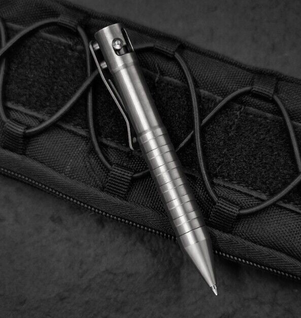 EDC Portable Pocket Outdoors Pen Solid TC4 Titanium Alloy Bolt Action Ball Pen 07FC0E-D4 - KOEEK