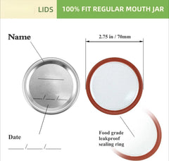 48Pcs Canning Lids with Rings Regular Mouth, Premium Mason Jar Lids Bands/Rings 07FC0E-D4 - KOEEK