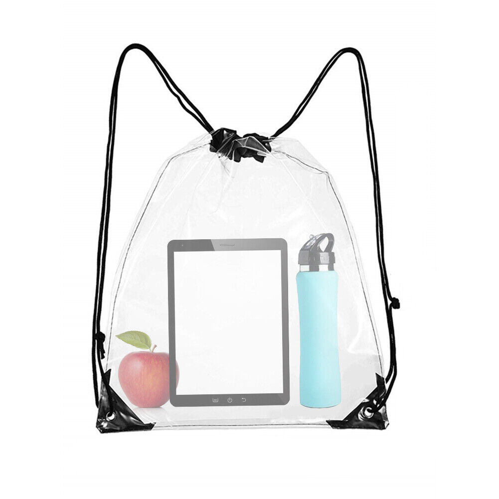 new Clear Drawstring Storage Bag Waterproof Stadiums Sporting Event Storage Backpack koeek - KOEEK