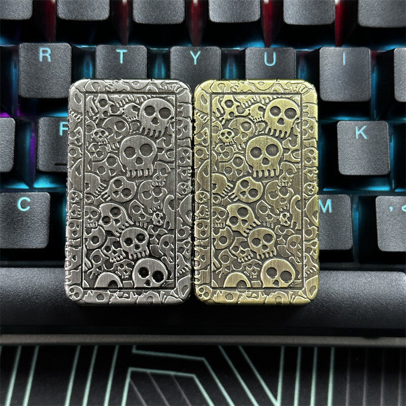 EDC Fidget Toys Metal Skull Fidget Slider Adult Fidget Blocks ADHD Tool 07FC0E-D4 - KOEEK