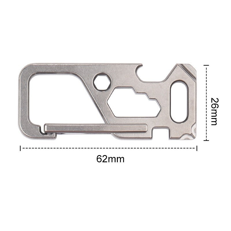 Titanium Keychain Carabiner Clip Bottle Opener Screwdriver Wrench EDC Multi Tool 07FC0E-D4 - KOEEK