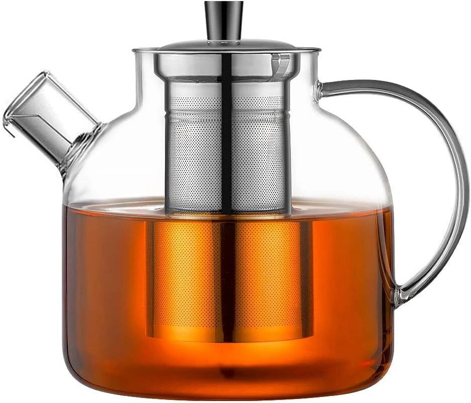 1500ml(50oz) Glass Teapot with Removable Infuser, Stovetop Safe Large Tea Pot 07FC0E-D4 - KOEEK