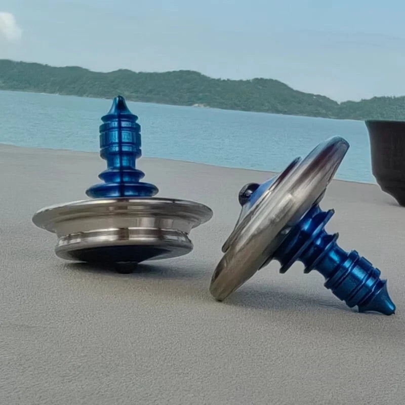 Titanium Spinning Top Finger Spinner Ceramic Bead Fidget Stainless Steel EDC Toy 07FC0E-D4 - KOEEK