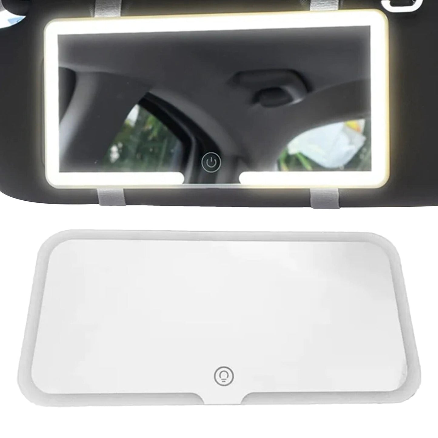 new Car Sun Visor Vanity Mirror 60LEDs Light Makeup Mirror with 3 Modes Rechargeable koeek - KOEEK