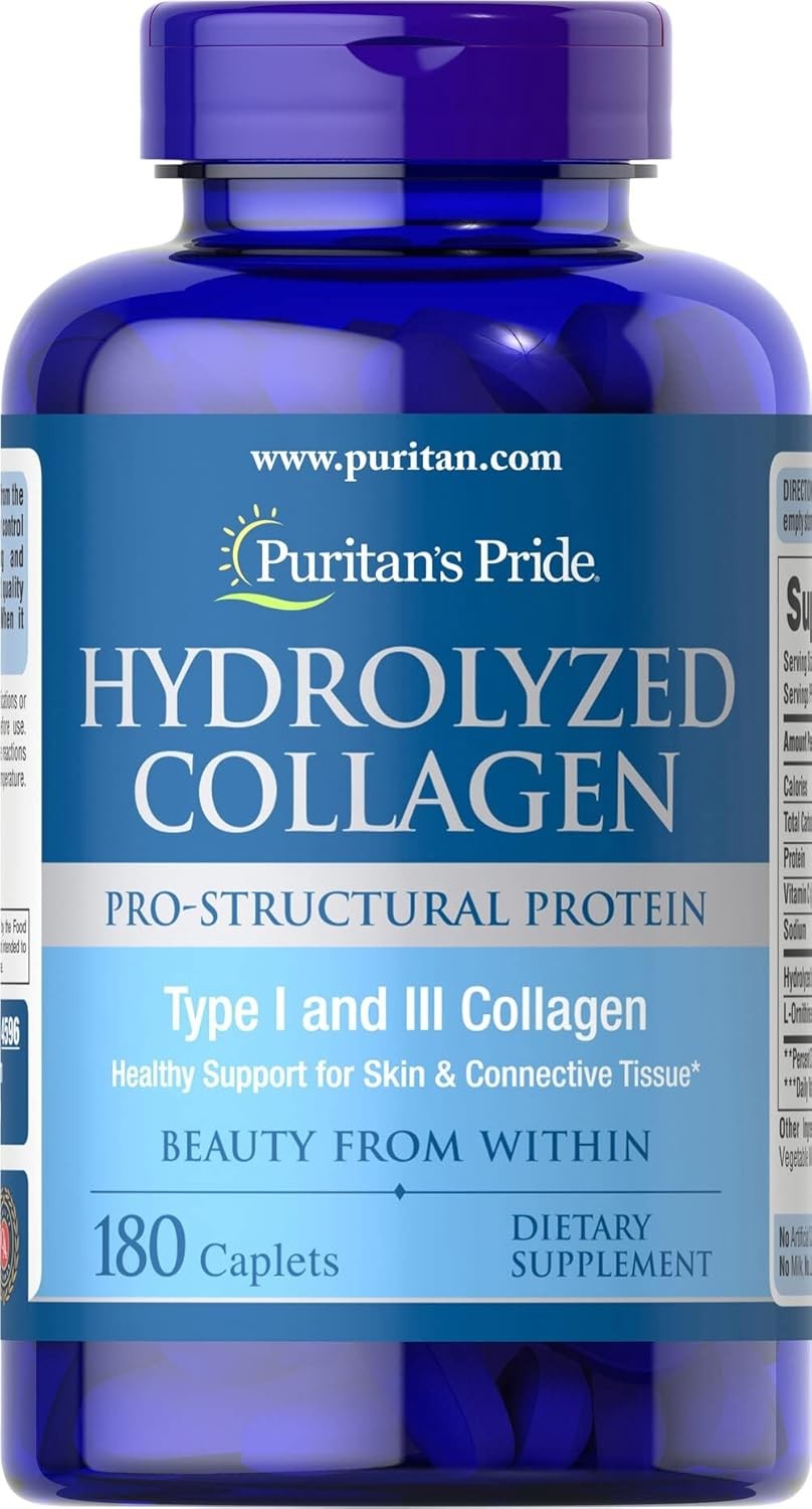 new Puritan's Pride Hydrolyzed Collagen Pro-Structural 180 Count (Pack of 1) PURITAN'S PRIDE - KOEEK