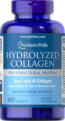 new Puritan's Pride Hydrolyzed Collagen Pro-Structural 180 Count (Pack of 1) PURITAN'S PRIDE - KOEEK