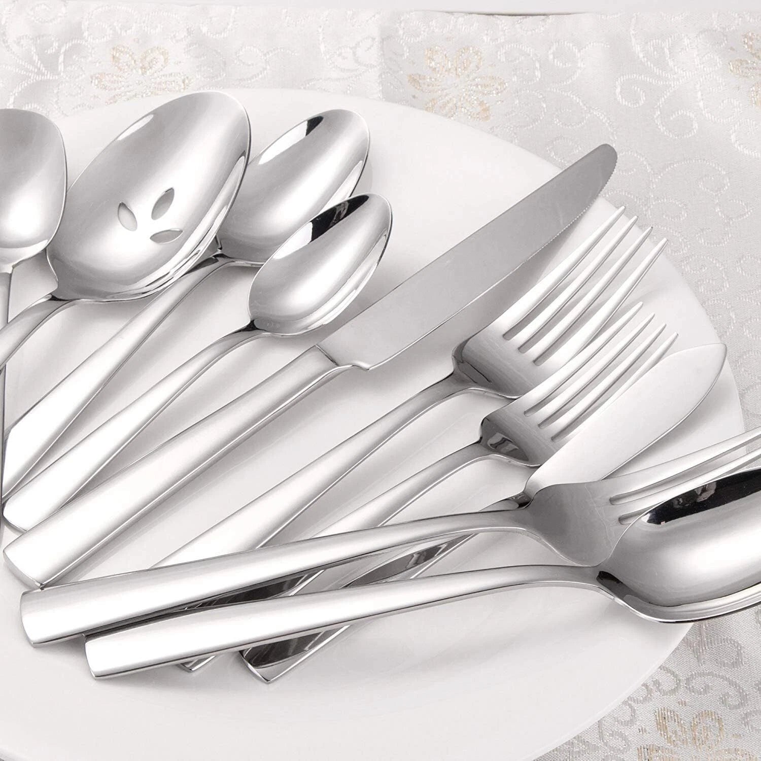 45-piece silverware set (serves 8), rust-resistant, dishwasher safe 07FC0E-D4 - KOEEK