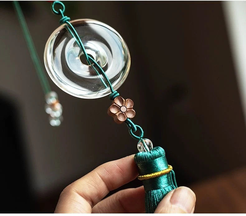 Natural Crystal Safe Travel Coin Car Hanging Pendant Amulet Good Luck Decoration 07FC0E-D4 - KOEEK