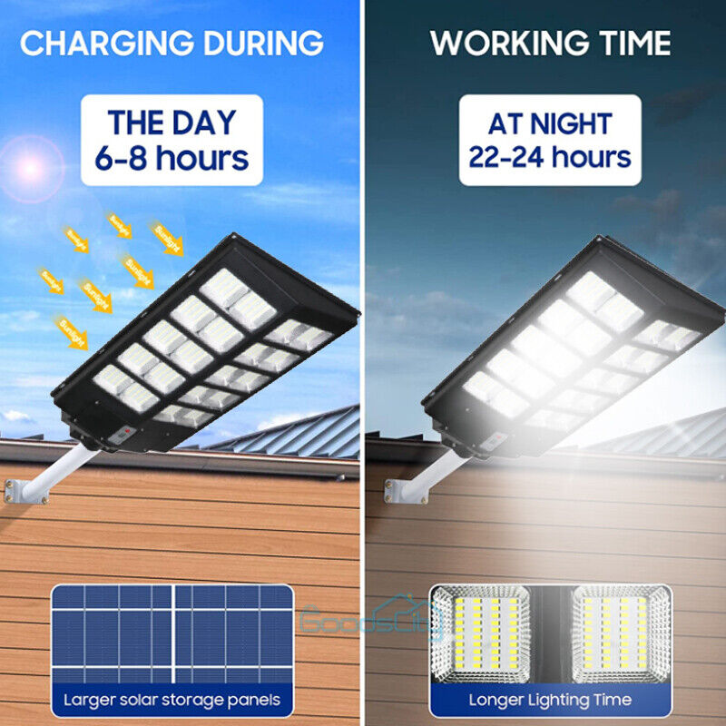 ny 990000000000LM 1000W Watt Kommersiell Solar Gatelys Parkeringsplass Veilampe