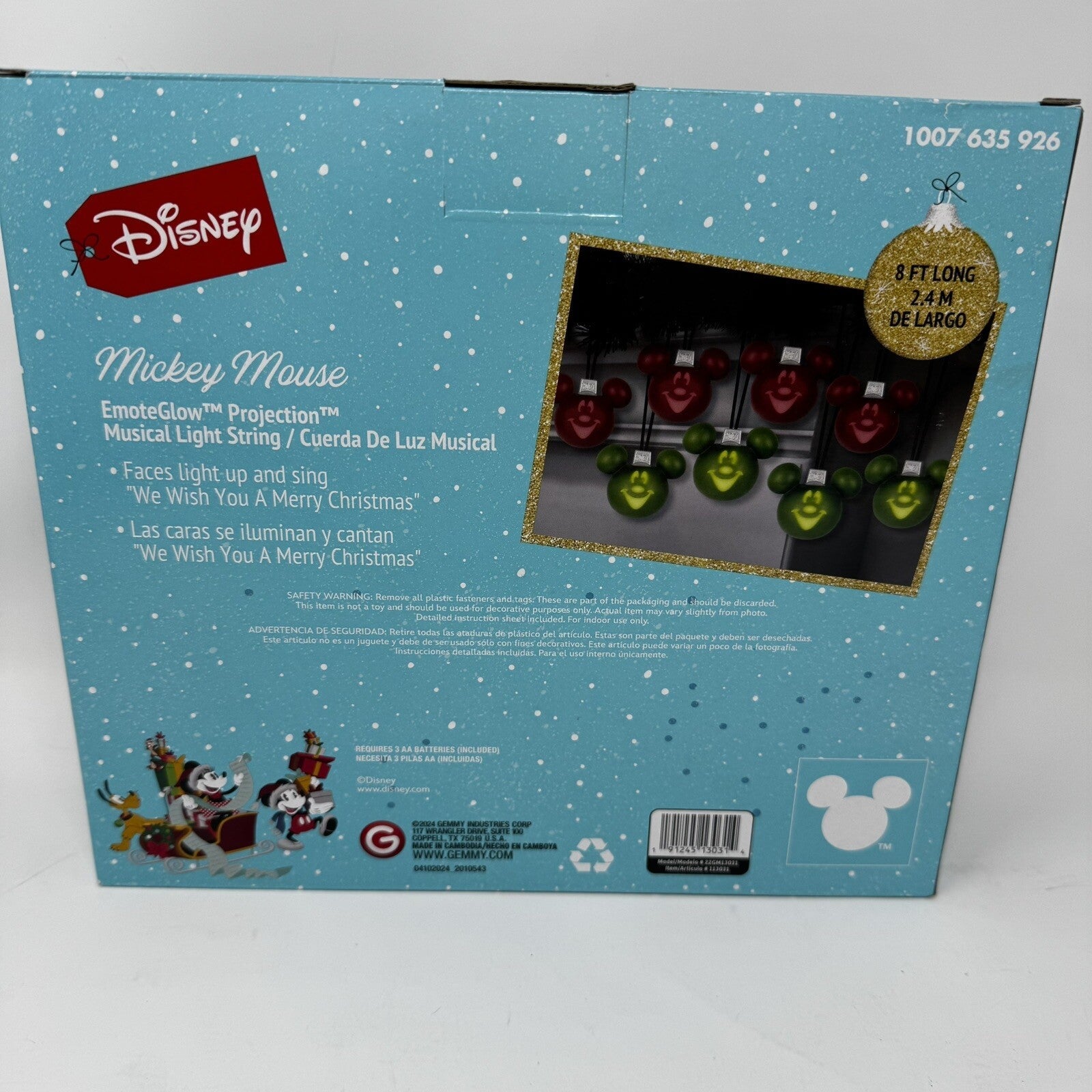 Disney Christmas Mickey Mouse Projection 8 Singing  Light String - 8.2 ft DISNEY - KOEEK