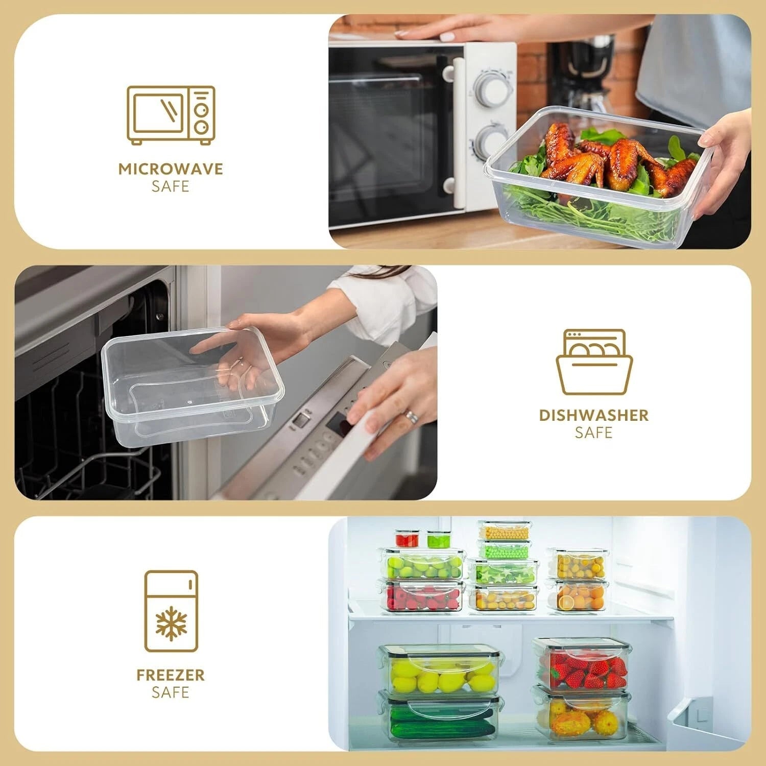 50-Piece Food Storage Containers with Lids (25 Containers & 25 Lids), Airtight 07FC0E-D4 - KOEEK