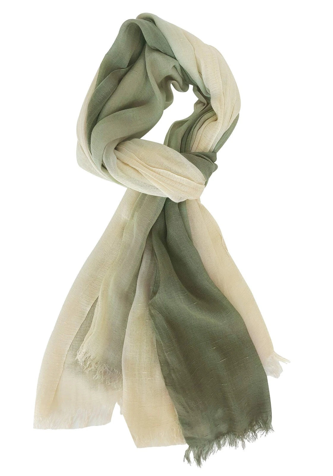Casual Linen Scarf Lightweight Natural Head Wrap Cotton Shawl with Color Atta... 07FC0E-D4 - KOEEK