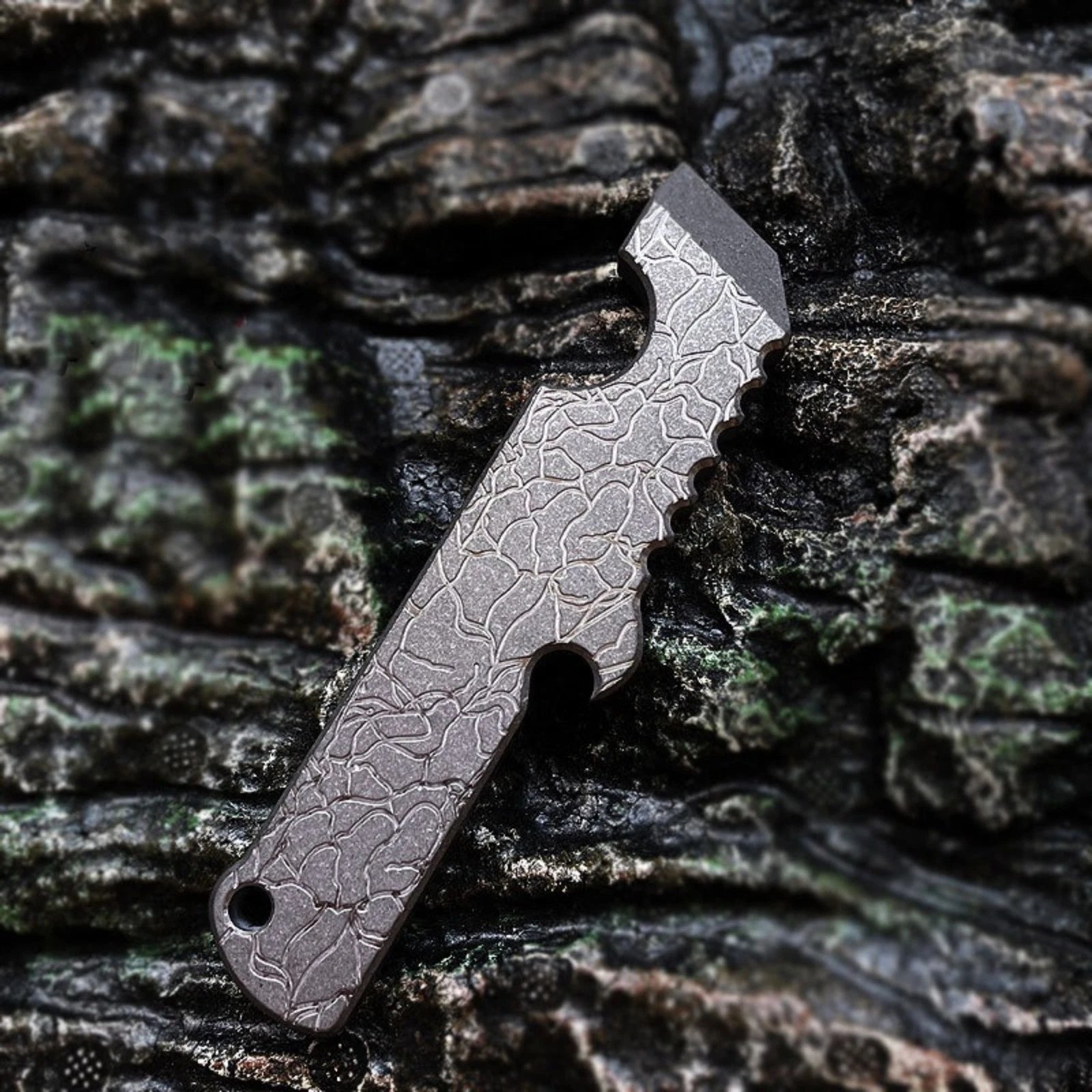 Hot Titanium Alloy Keychain Pry Bar Pendant Tool Crowbar Opener Outdoor Multi 07FC0E-D4 - KOEEK