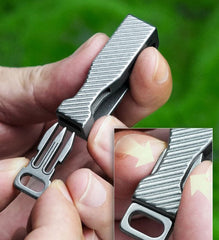 Titanium Alloy Belt Buckle EDC Portable Men‘s Belt Clip  Waist Hang Keychain 07FC0E-D4 - KOEEK