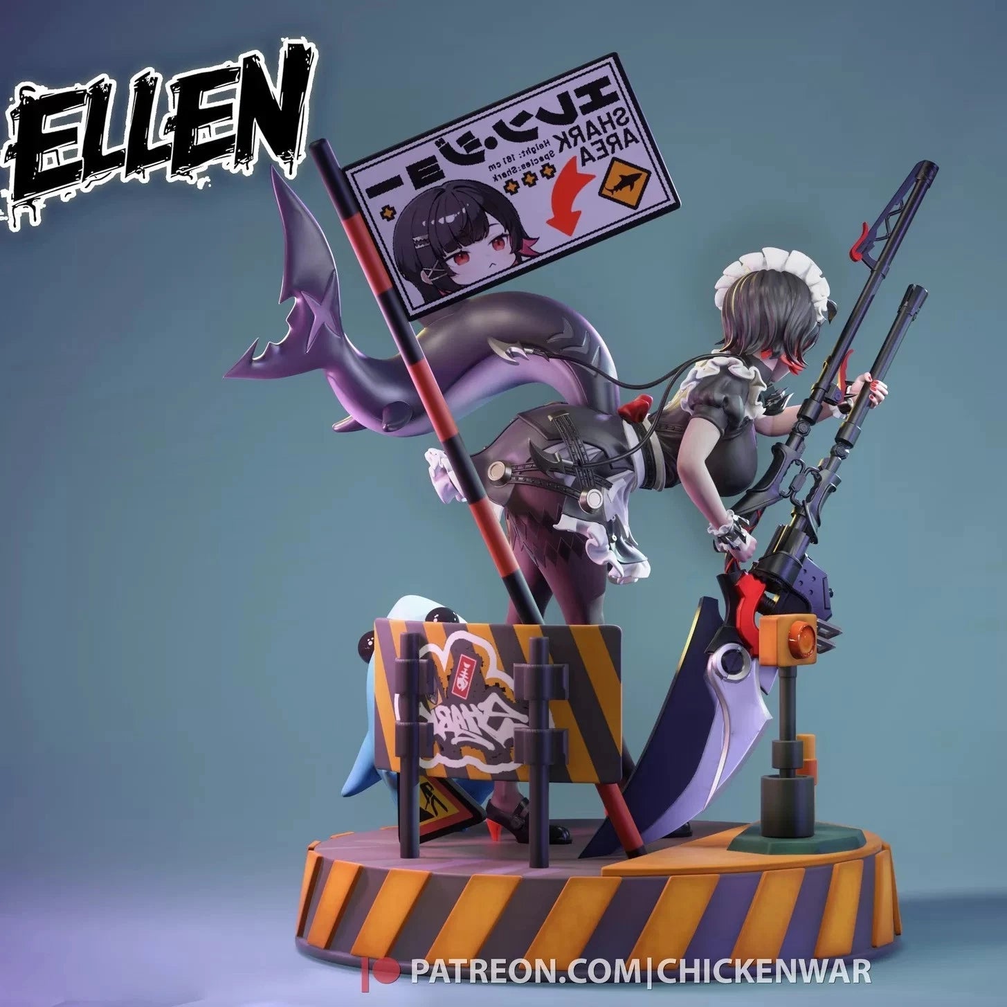 Zenless Zone Zero Ellen Joe 1/6 Resin Statue Toy Collect 3D Printing Painted 07FC0E-D4 - KOEEK