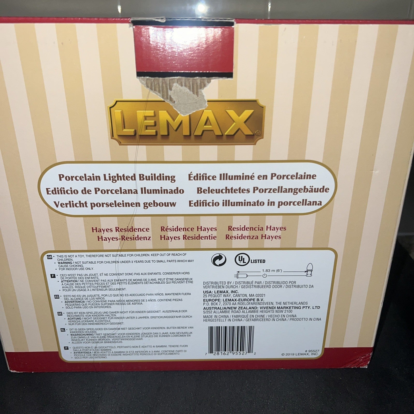 Lemax  HAYES RESIDENCE #95527 Christmas Village Lighted Building RETIRED  Box LEMAX - KOEEK