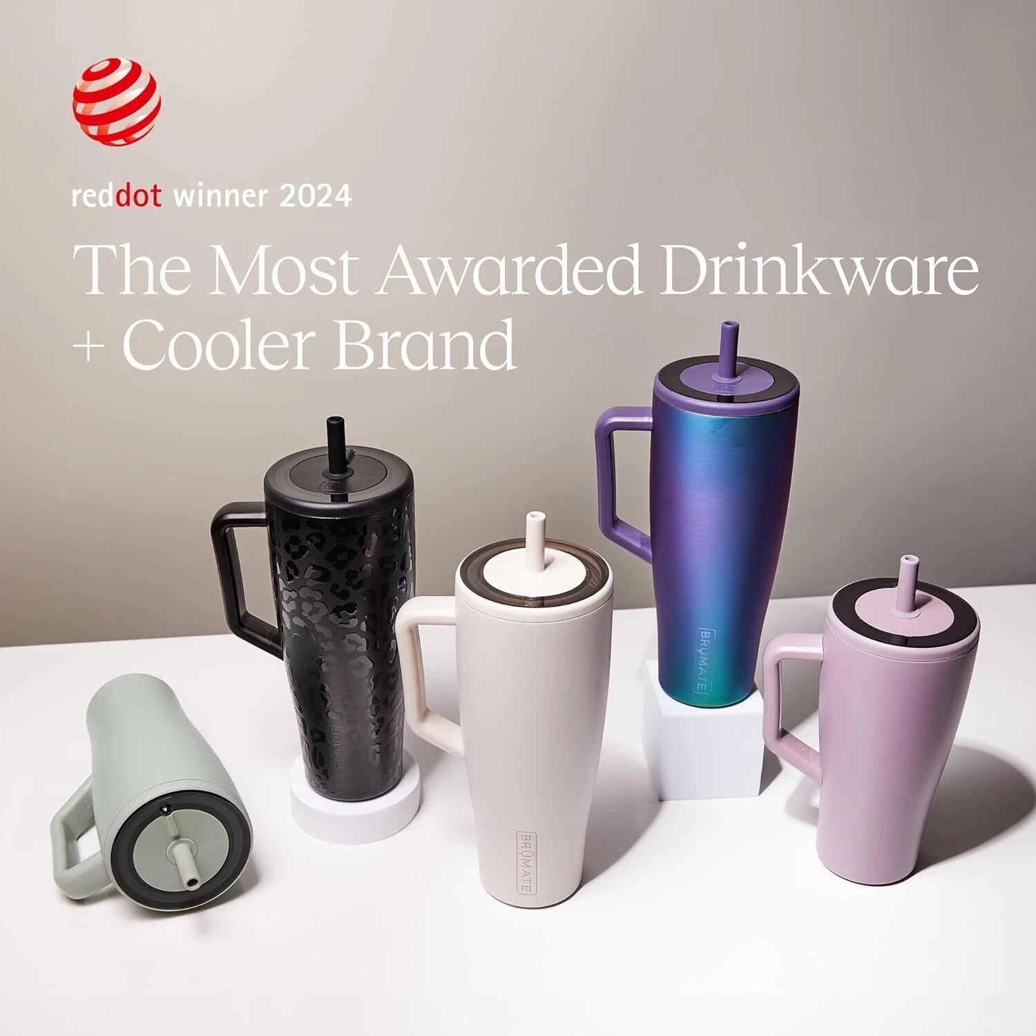 40 oz Tumbler with Handle and Straw |  Leakproof Insulated Tumbler with Lid 07FC0E-D4 - KOEEK