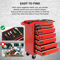 new Magnetic Tool Box Organization Labels,Tool Chest Organizer 4 x 1 inch, Black 07FC0E-D4 - KOEEK