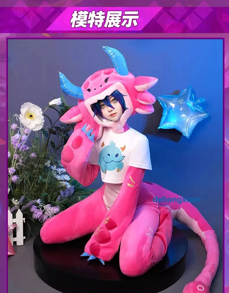 LOL League of Legends Neeko Cosplay Costume Outfit Headgear Tail Halloween Gifts 07FC0E-D4 - KOEEK