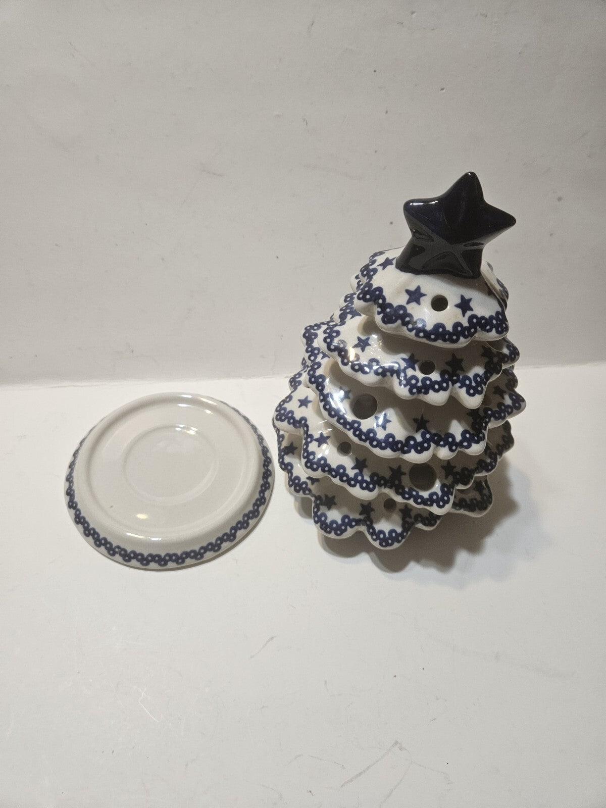 Boleslawiec Polish Pottery Luminary Christmas Tree Tea Light NIB Stand 10437☆ BOLESLAWIEC - KOEEK