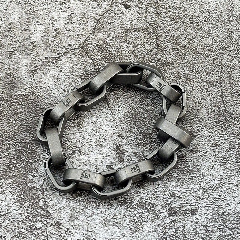 Solid Titanium Multiple Rings Bracelet for Men Fashion Skin-Friendly Accessories 07FC0E-D4 - KOEEK