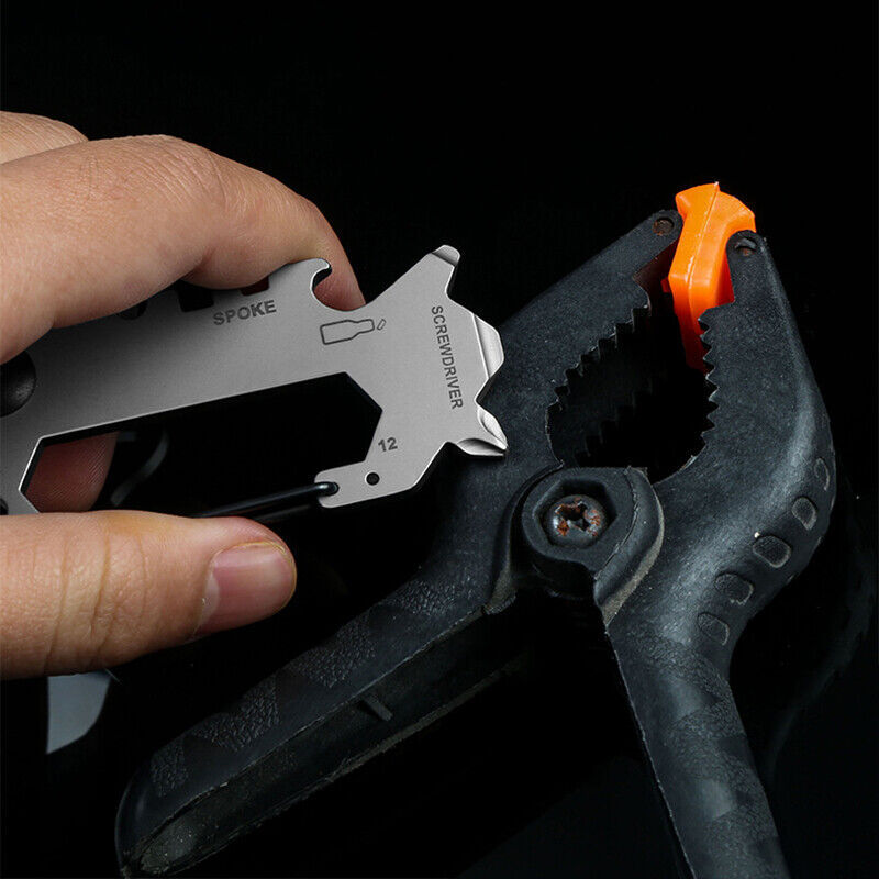 9 in 1 Multifunction Tool Outdoor EDC Camping Hiking Bicycle Carabiner Key Chain 07FC0E-D4 - KOEEK