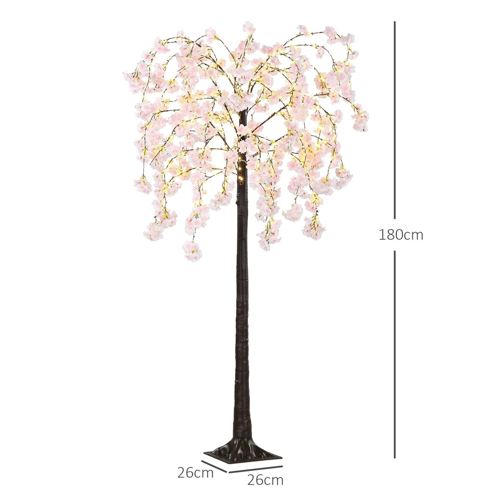 HOMCOM 180cm Cherry Blossom Tree Light with 350 LED Lights Fake Sakura Tree HOMCOM - KOEEK