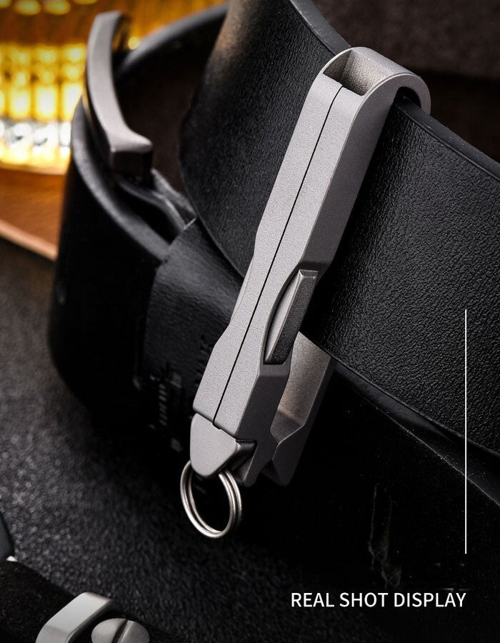 EDC Titanium Keychain Fast Release Belt Buckle with Tweezers Portable Key Chain 07FC0E-D4 - KOEEK