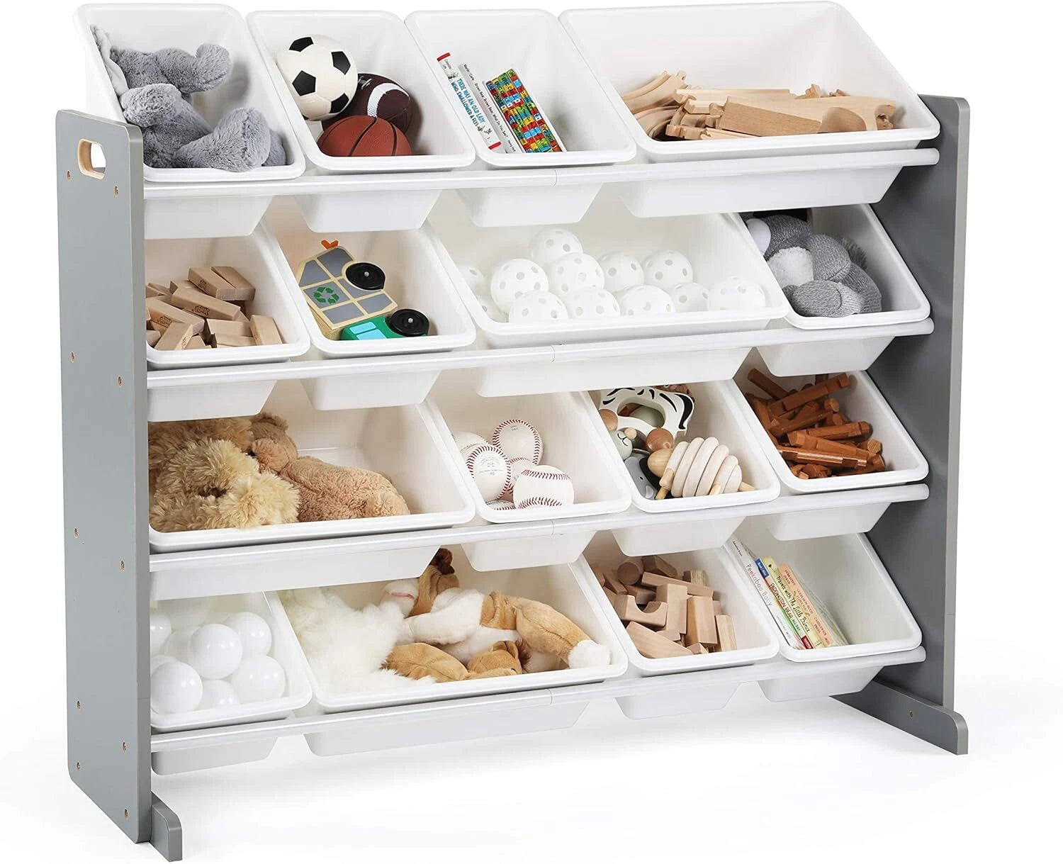 Extra Large Wooden Toy Organizer, Extra Large, Gray/White 07FC0E-D4 - KOEEK