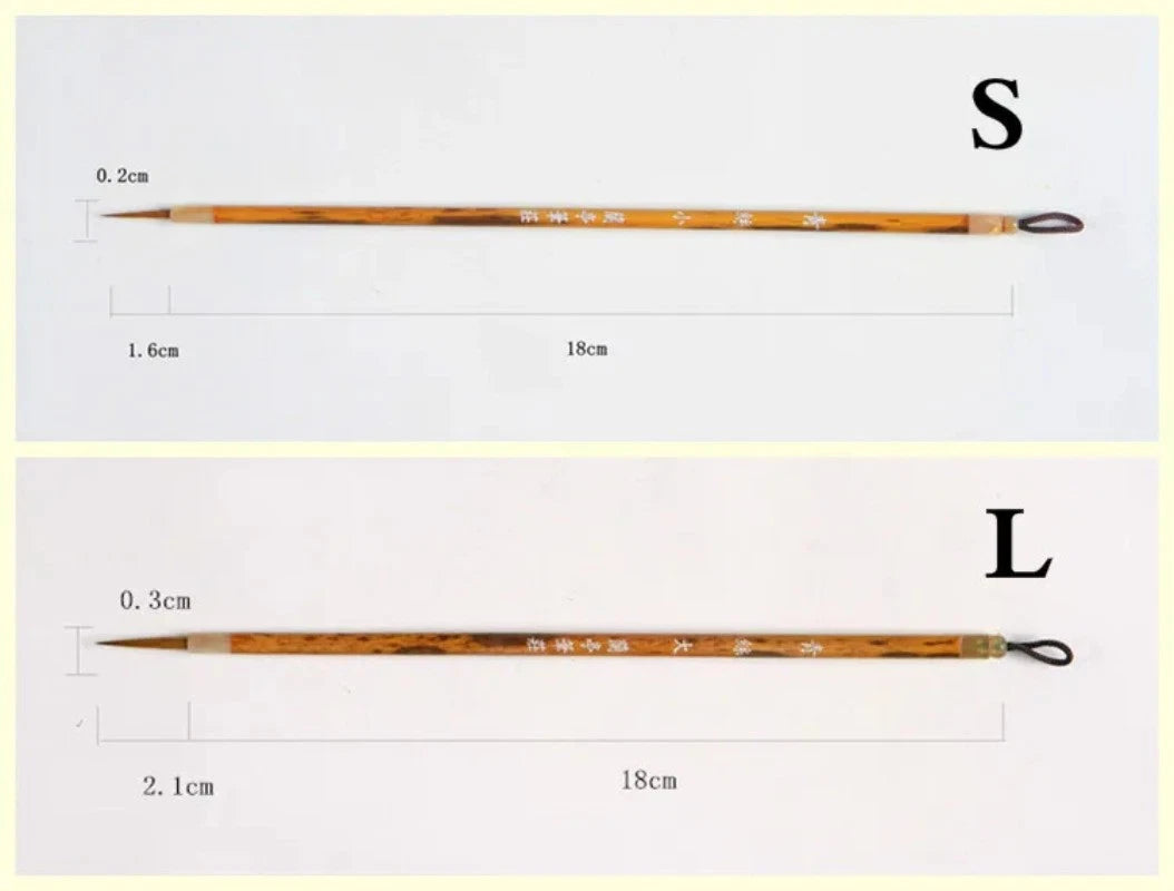 18cm Wolf Hair Chinese Calligraphy Fine Line Brushes Handmade Writing Brush 07FC0E-D4 - KOEEK