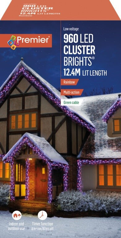 Premier 960 LED Cluster Indoor/Outdoor Multi-Action Christmas Tree Light RAINBOW PREMIER - KOEEK