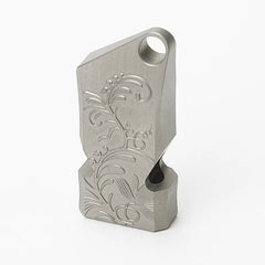EDC Titanium TC4 Portable Carving Flower Metal Treble Whistle Outdoor Survival 07FC0E-D4 - KOEEK