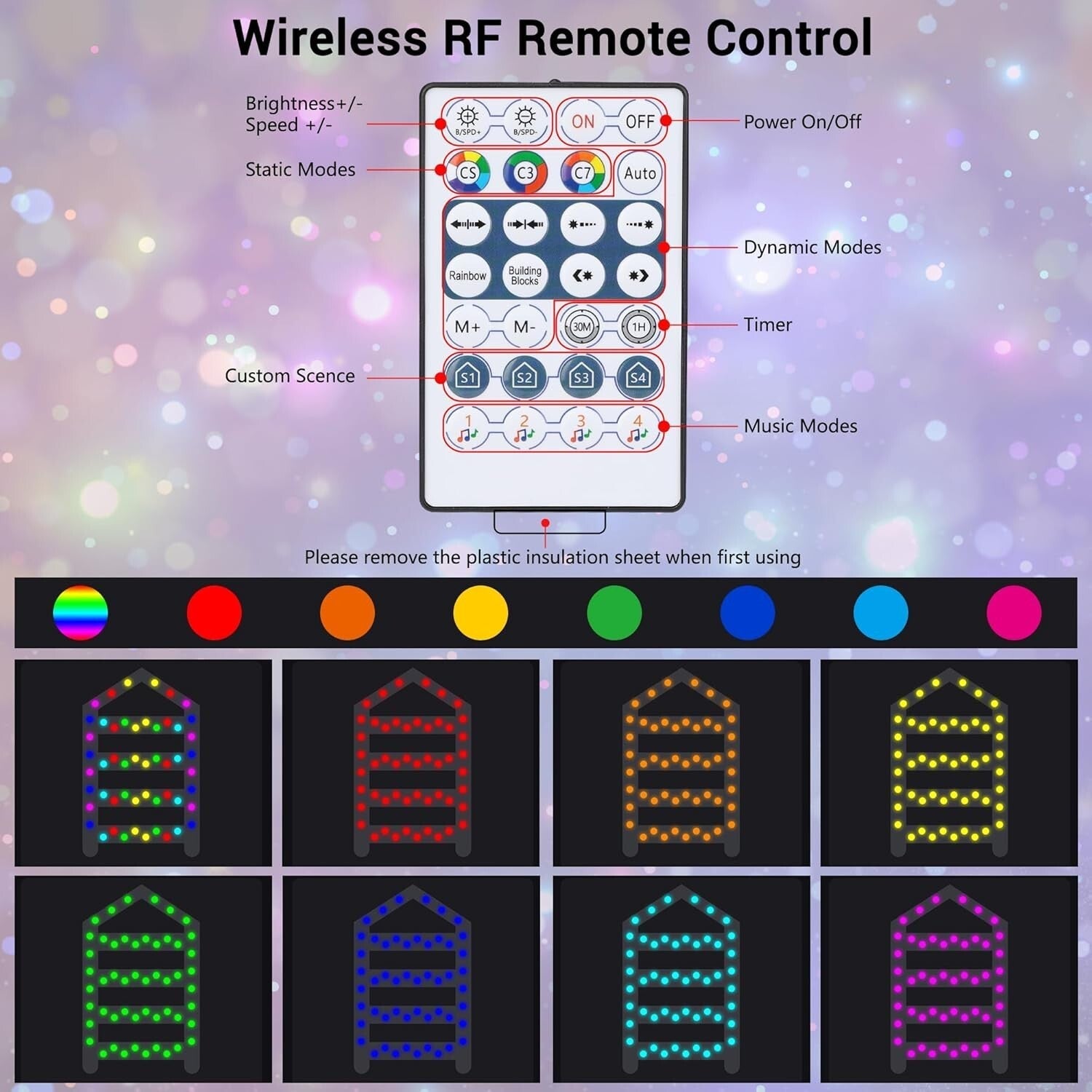 "Toodour Smart RGB Christmas Lights – 10ft Santa Claus Ladder Lights, Bluetooth 07FC0E-D4 - KOEEK