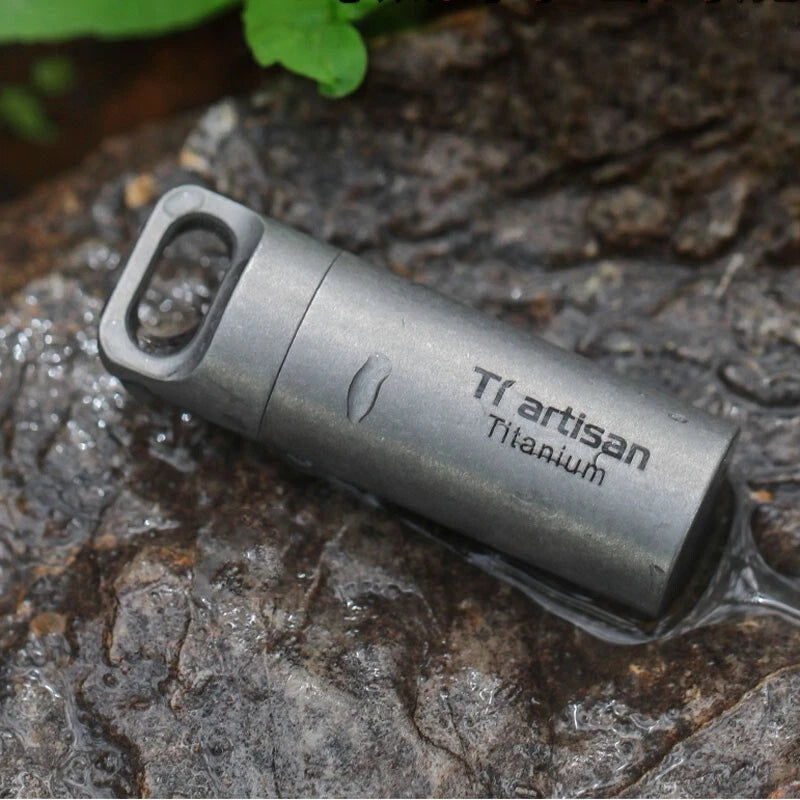 EDC Titanium Waterproof Box Sealed Storage Tank Portable Pill Container Keychain 07FC0E-D4 - KOEEK