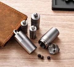 Pure Titanium Pill Holder Organizer Container Case Waterproof Portable EDC Tank 07FC0E-D4 - KOEEK