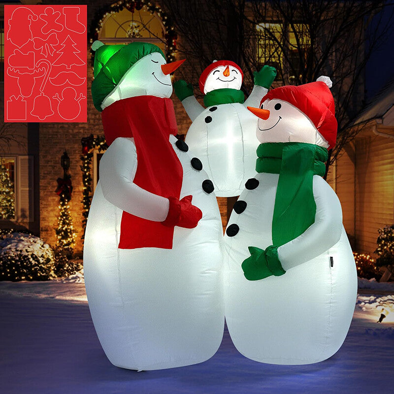 6ft / 8ft Christmas Inflatable Snowman LED Lighted Blow-up Yard Lawn Decoration 07FC0E-D4 - KOEEK
