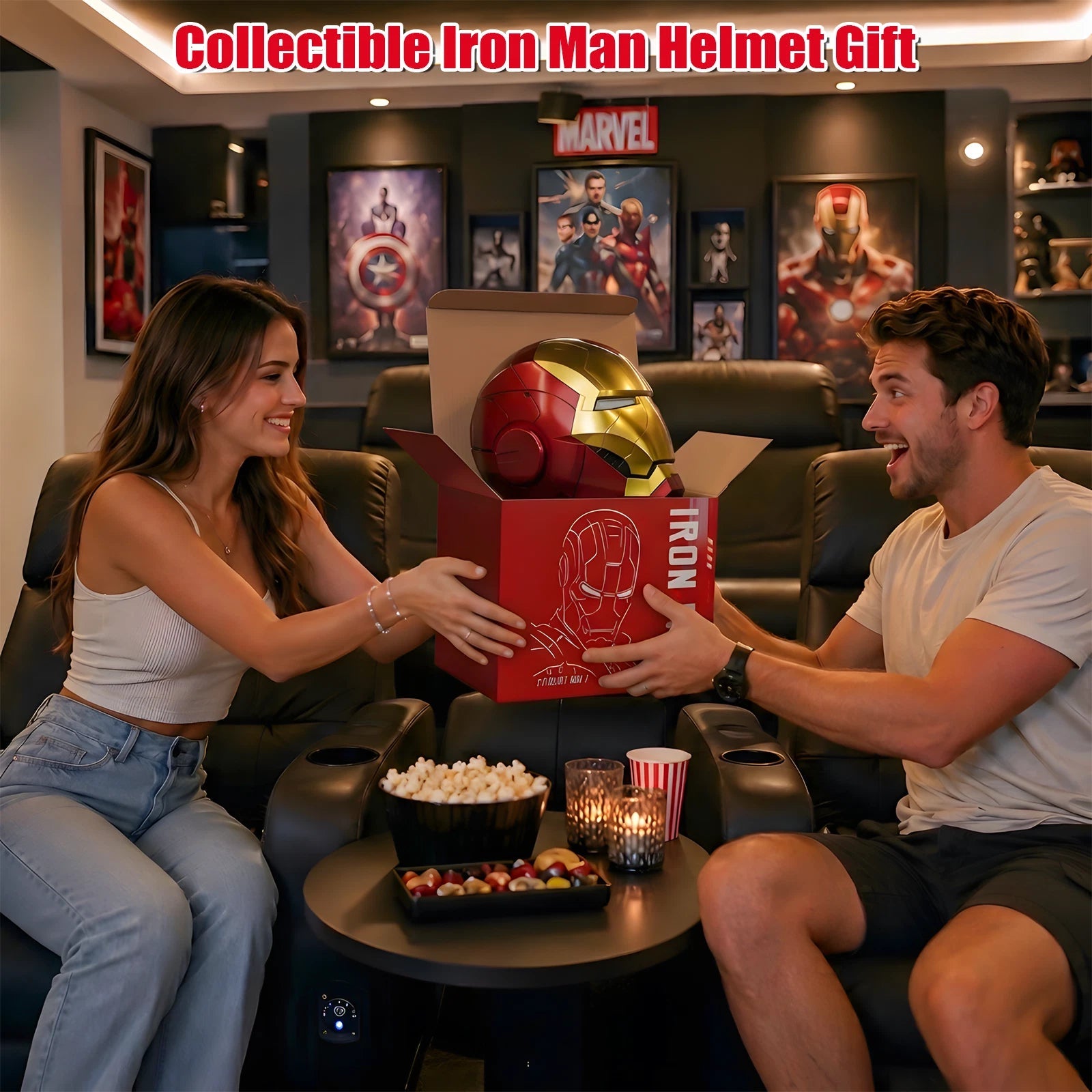 Iron Man MK5 Helmet 1:1 Wearable Voice Remote Touch Control LED Cosplay 07FC0E-D4 - KOEEK
