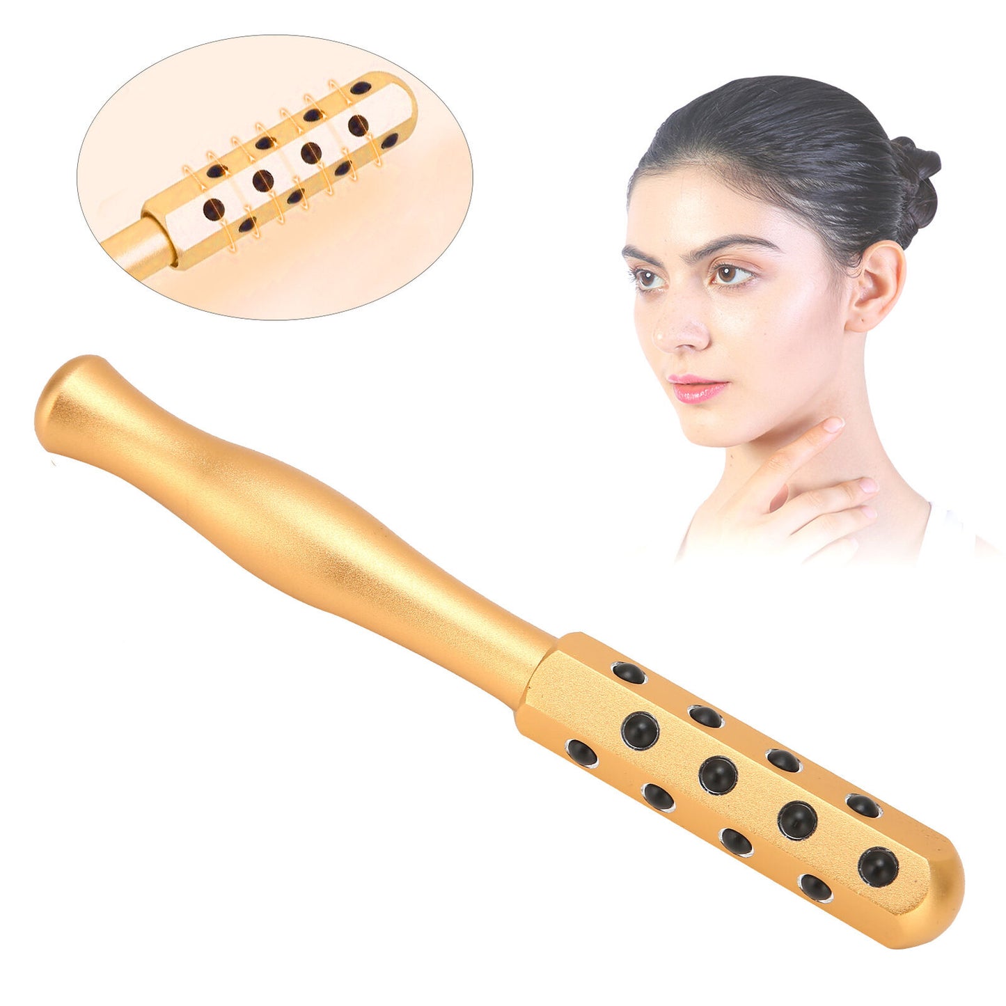 new Germanium Face Massage Stick Lifting Firming Roller Massager(Golden ) HGF koeek - KOEEK