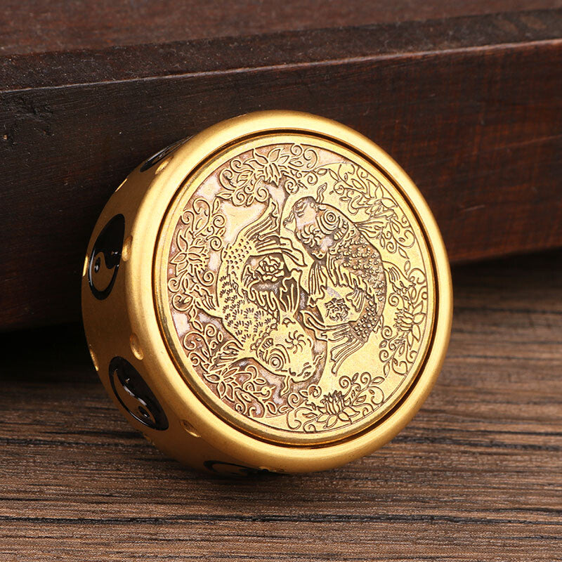 Brass Creative Fidget Spinner Brass Hand Spinner pocket Decompression EDC Toy 07FC0E-D4 - KOEEK