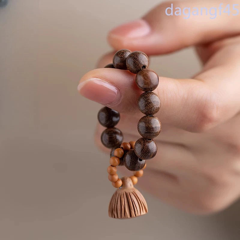 Sandalwood Wrapped Around Hand Twisted Cultural Toy Holding Prayer Beads in Hand 07FC0E-D4 - KOEEK