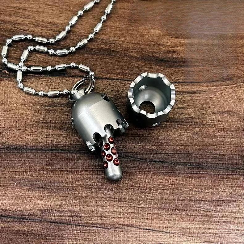 Titanium Knife Lanyard Bead Paracord Necklace Pendant Keychain EDC Zipper Pull 07FC0E-D4 - KOEEK