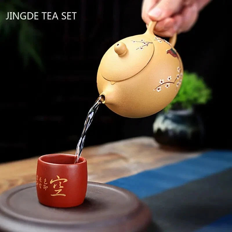 400ml Chinese Classic Yixing Purple Clay Teapot Handmade Tea Set Gift Xishi Pot 07FC0E-D4 - KOEEK