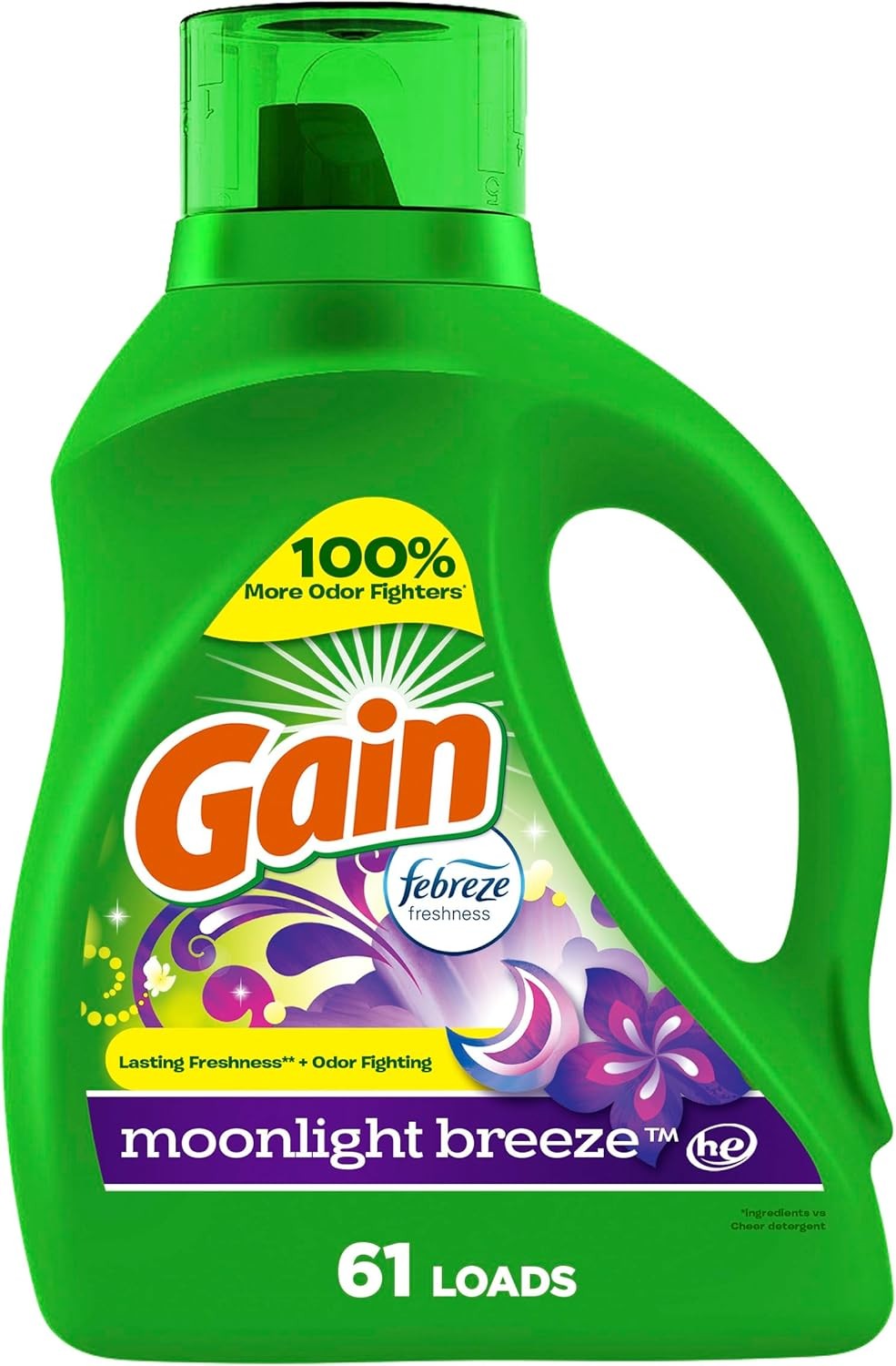 new Gain + Aroma Boost Liquid Laundry Detergent, Moonlight Breeze Scent, 61... GAIN - KOEEK