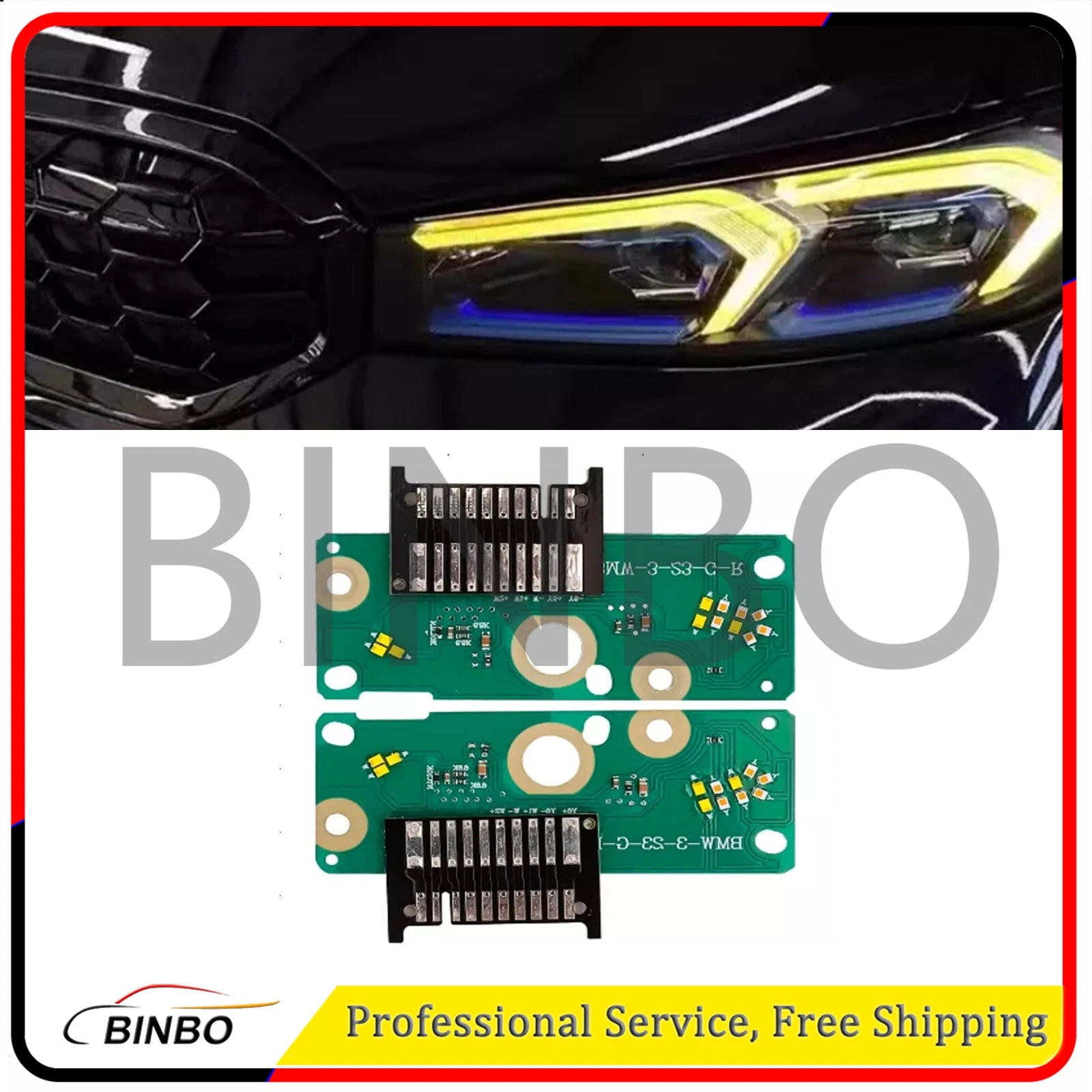 For BMW 3' G20 G21 G28 LCI 2023 2022 Lemon Yellow Angel Eyes light DRL Board 07FC0E-D4 - KOEEK