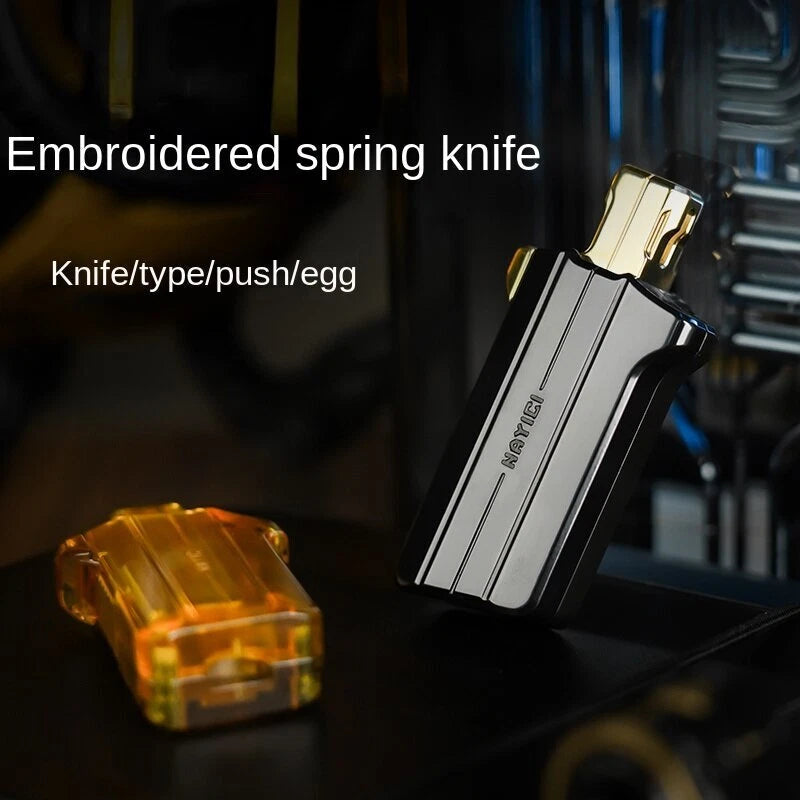 MUYI Embroidered Spring Knife EDC Metal Mechanical Magnet Double Structure Push 07FC0E-D4 - KOEEK