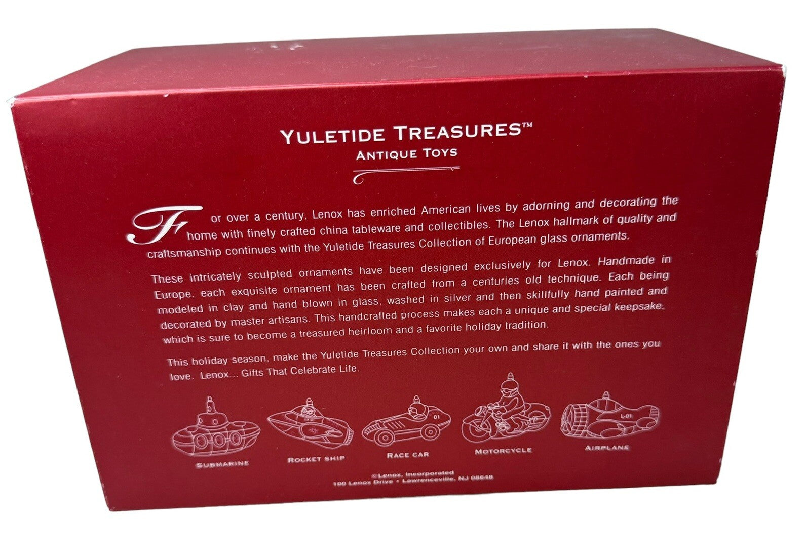 Lenox 2001 Blown Glass Antique Toys Race Car 5.5” Made In Poland NWD LENOX - KOEEK